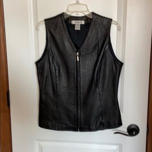 Alfani genuine leather zip up vest